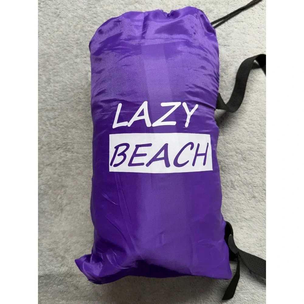 Lazy Beach Inflatable Air Lounger Sofa Purple Portable Wind Filled Seat Bag 6'
